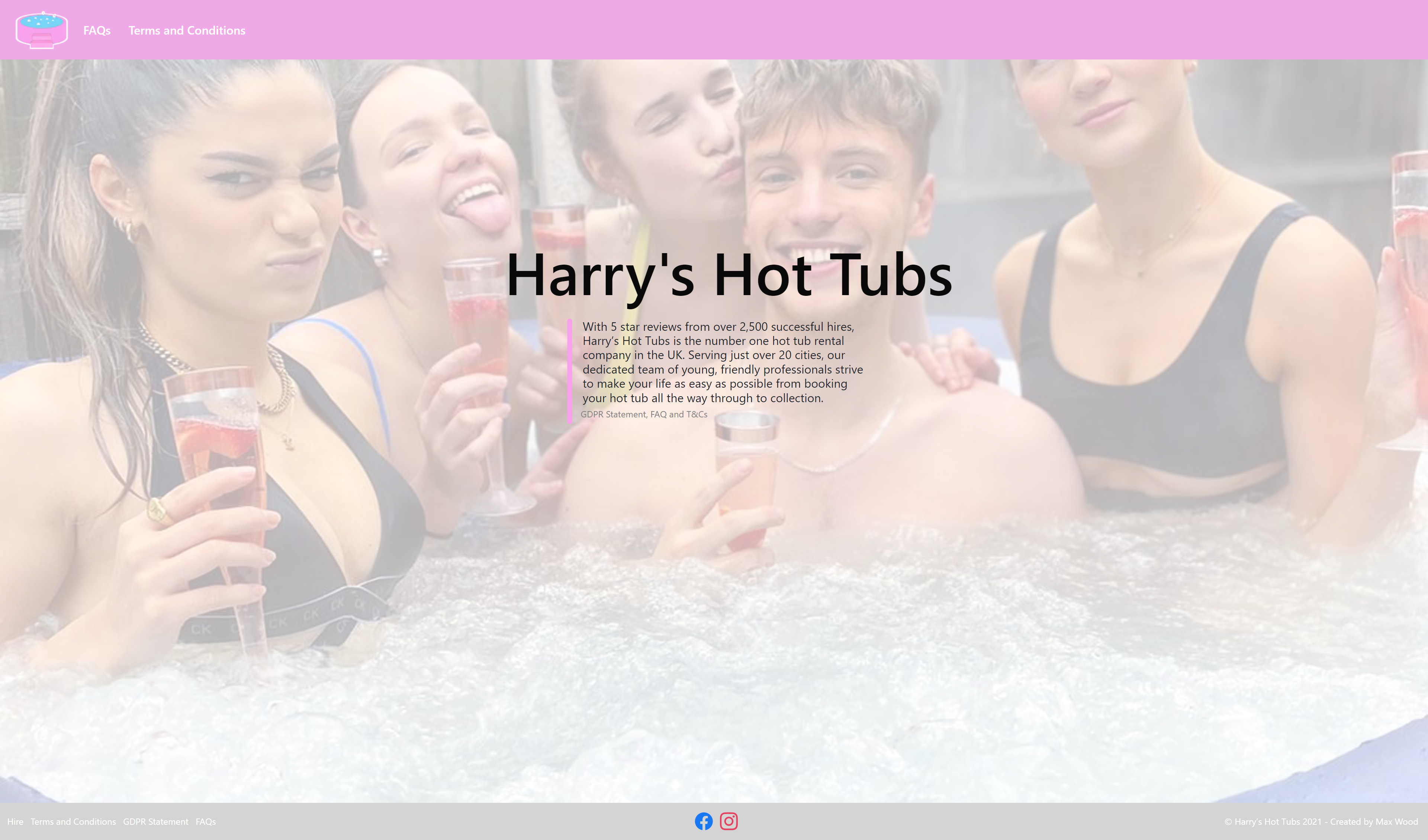 Harry's Hot Tubs Booking Site